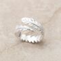 Sterling Silver Adjustable Feather Ring, thumbnail 3 of 6