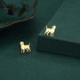 Sterling Silver Labrador / Retriever Puppy Dog Stud Earrings, thumbnail 4 of 12