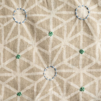 Taraka Natural Embroidered Cushion Cover, 3 of 4