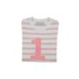 Dusty Pink + White Breton Striped Number/Age T Shirt, thumbnail 2 of 6