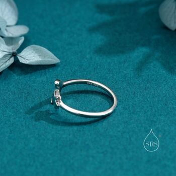 Moon And Star Open Ring In Sterling Silver, 7 of 11