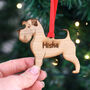 Personalised Schnauzer Dog Wooden Christmas Decoration, thumbnail 2 of 8