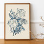 Never Settle Petal Floral Typography Print, thumbnail 1 of 6