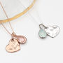 Personalised Molten Heart And Gemstone Necklace, thumbnail 1 of 4