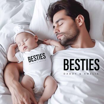 Bestie Bold Matching Baby Or T Shirt Set, 3 of 3