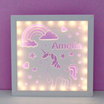 Personalised Unicorn Night Light Box Light, 8 of 12