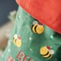 Personalised Embroidered Bee Merry Stocking, thumbnail 2 of 4