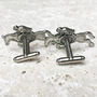Race Horse Cufflinks Antiqued Pewter, thumbnail 2 of 2