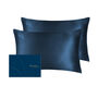 Silk Addict 100% Mulberry Silk Pillowcase Twinpack Navy, thumbnail 1 of 7