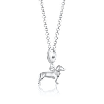 Sausage Dog Charm Necklace, Sterling Silver Or Gold Plated, 3 of 9