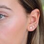 Sterling Silver Of Gold Moon And Star Stud Earrings, thumbnail 1 of 6