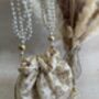 Gold Handcrafted Embroidered Potli Bag/Wrist Bag, thumbnail 1 of 5