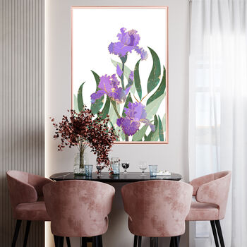 Custom Personalised Iris Flowers February Print Gift, 3 of 6