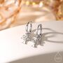 Sterling Silver Tree Charm Huggie Hoops, thumbnail 1 of 11