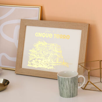 Personalised Cinque Terre Foiled Print Gift For Couples, 2 of 7