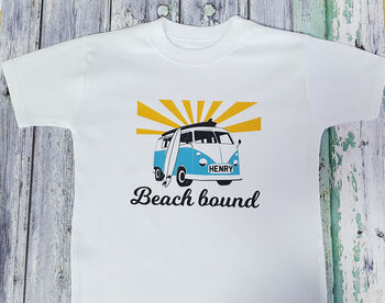 Personalised Beachbound Campervan Slogan T Shirt, 6 of 6