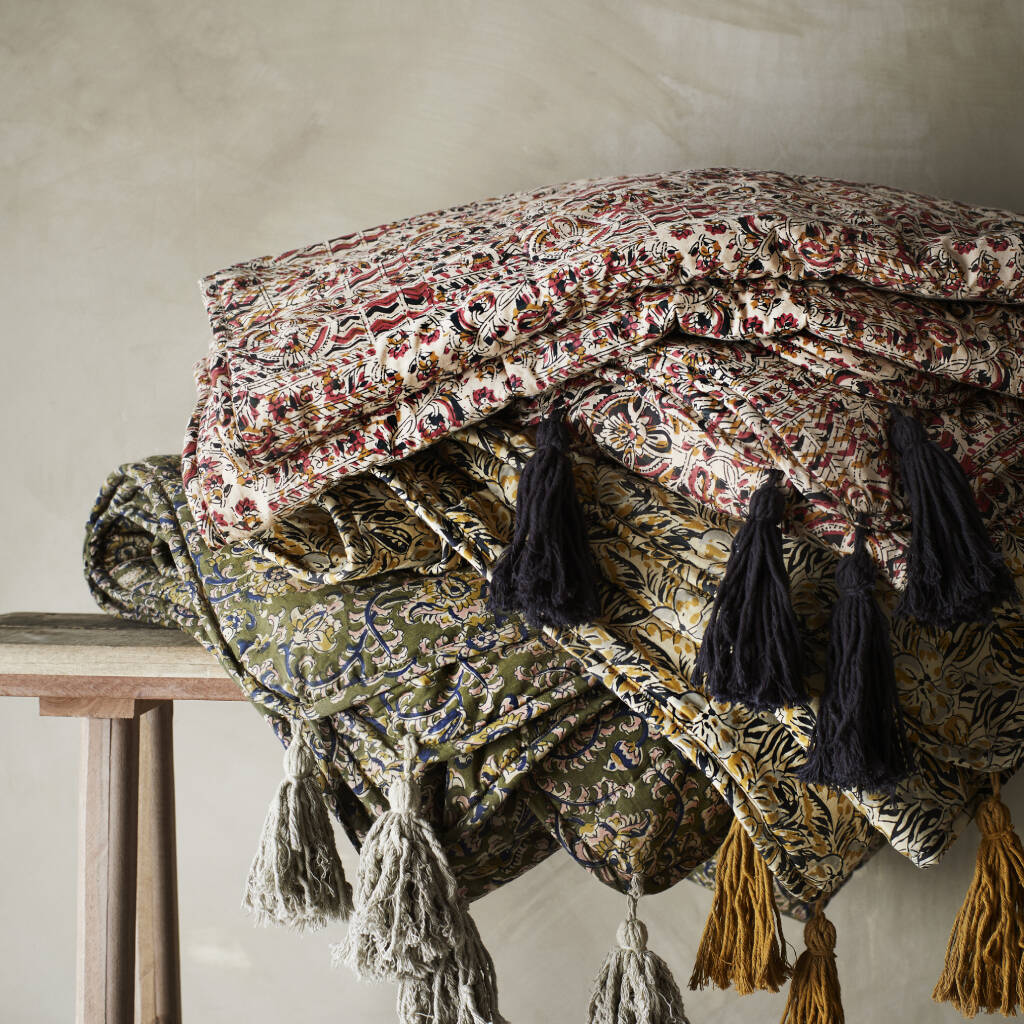 Patterned Quilted Throw By Posh Totty Designs Interiors