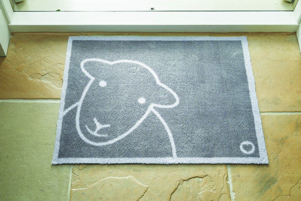 Hug Rug Washable Herdy Hello Grey Mat By Hug Rug