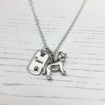 English Cocker Spaniel Personalised Silver Necklace, 4 of 9