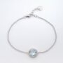 Round 925 Sterling Silver Blue Topaz Bracelet, thumbnail 2 of 3
