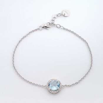 Round 925 Sterling Silver Blue Topaz Bracelet, 2 of 3