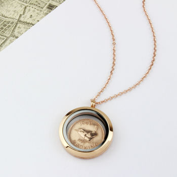 70th/ 80th Birthday Farthing Locket Necklace, 6 of 12