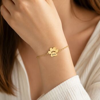 Personalised Dog Memorial Bracelet Paw Print Rainbow Bridge, 3 of 11