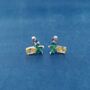 Pineapple Stud Earrings, thumbnail 3 of 7