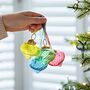 Set Of Four Coloured Recycled Glass Raindrop Baubles, thumbnail 1 of 5