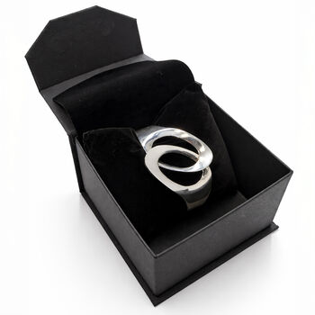 Interlocking Solid Silver Circles Bangle, 7 of 10