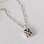 The Rectangle Dalmatian Jasper Necklace, Silver, thumbnail 5 of 9