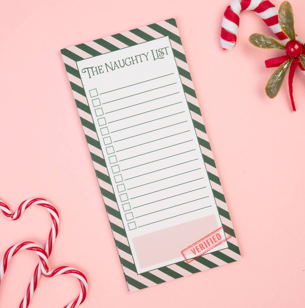 The Naughty List Notepad Christmas To Do List