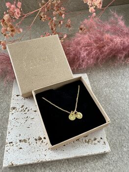Gold Initial Disc Personalised Necklace, 4 of 4