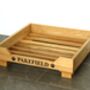 Engraved Oak Dog Bed With Bespoke Sizes, thumbnail 1 of 12