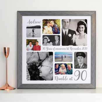 Personalised 90th Birthday Square Photo Collage, 9 of 11