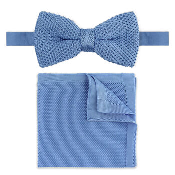 Wedding Handmade Knitted Bow Tie In Light Blue, 6 of 7