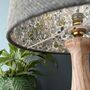 Enid Roan Blue Tweed Floral Lined Lampshades, thumbnail 3 of 11
