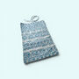Cotton Jewellery Roll | Light Blue And White Block Print, thumbnail 3 of 6