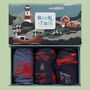 Men's Bamboo Socks Gift Box Fishing Harbour, thumbnail 1 of 5