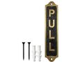 Classic Brass Vertical “Pull” Door Plaque With Black Finish, thumbnail 3 of 5
