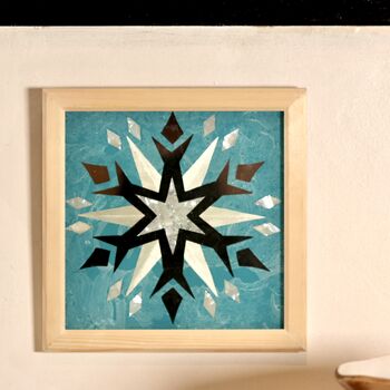 Reverse Glass Gilded Christmas Star Wall Art Decoration, 3 of 6