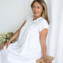 Women's Personalised White Cotton Rosebud Nightdress, thumbnail 1 of 7
