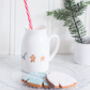 Personalised Christmas Cookie Milk Jug Mug With Straw, thumbnail 4 of 9