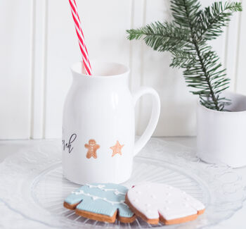 Personalised Christmas Cookie Milk Jug Mug With Straw, 4 of 9