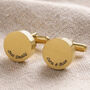 Personalised Message Brushed Round Cufflinks, thumbnail 1 of 2