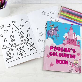 Princess And Unicorn Colouring Book And Crayon Set, 2 of 4