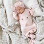 Organic Baby Sleepsuit Knotted Gown, thumbnail 1 of 9
