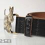 Leather Belt With Dog Silhouette Brass Buckle, thumbnail 11 of 11