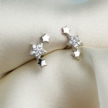 Sterling Silver Star Constellation Stud Earrings, 2 of 7