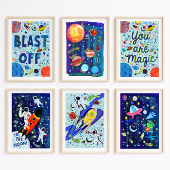 Personalised Children’s Space Prints – Set Of Two To Six, 2 of 9